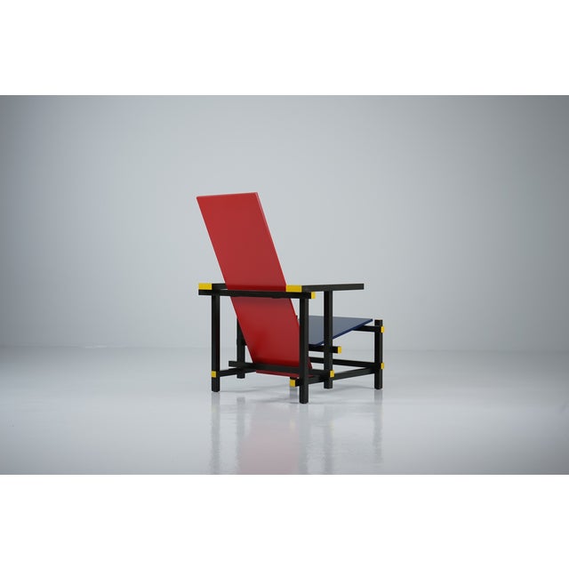 Cassina Red and Blue Armchair by Gerrit T. Rietveld for Cassina, 1980s For Sale - Image 4 of 18