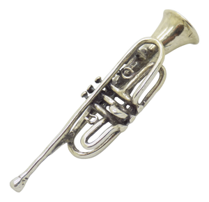 Vintage Miniature Trumpet in 800 Silver, Italy, 1980s