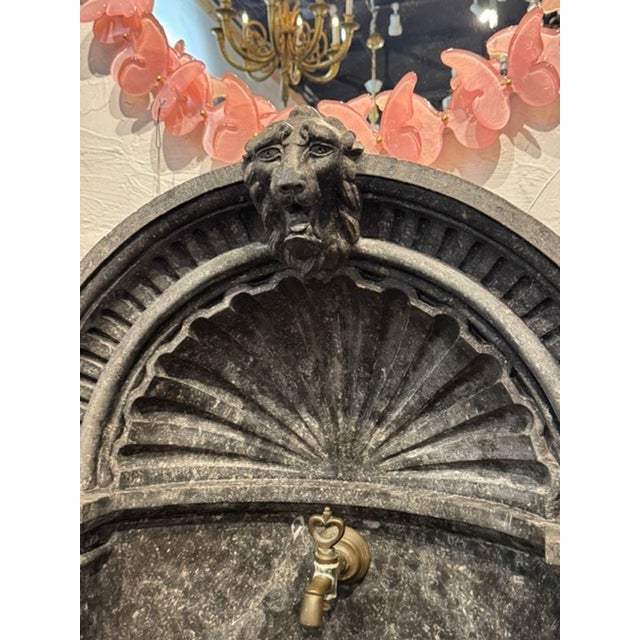 Rare 19th C. Belgian Black Marble Wall Fountain For Sale In Dallas - Image 6 of 10