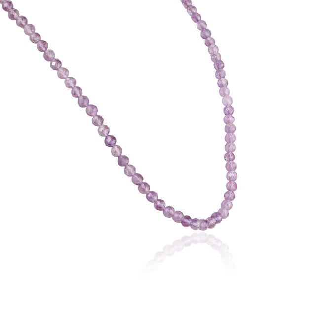 Art Deco Handcrafted 116 Ct Natural Amethyst Beaded Necklace 26 Inch - February Birthstone For Sale - Image 3 of 14