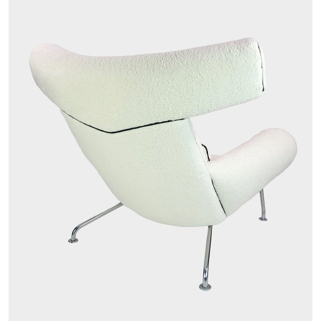 Metal 1960s Hans Wegner Original Ox Chair and Ottoman For Sale - Image 7 of 9