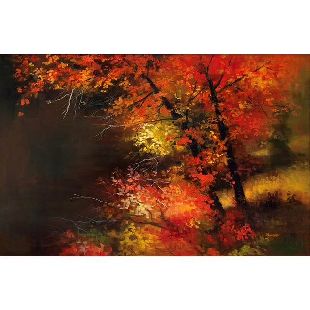 Impressionist Autumn Flare by Michelle Condrat | Oil Painting of vibrant autumn foliage and colors For Sale - Image 3 of 5