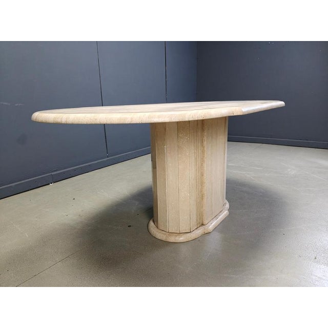 Vintage Travertine Oval Dining Table, 1970s For Sale - Image 4 of 15