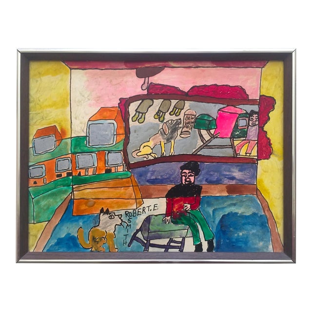 Robert E. Smith Vintage Late 20th Century Outsider Folk Art
