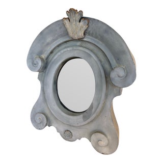 Antique French Zinc Dormer Window Mirror For Sale