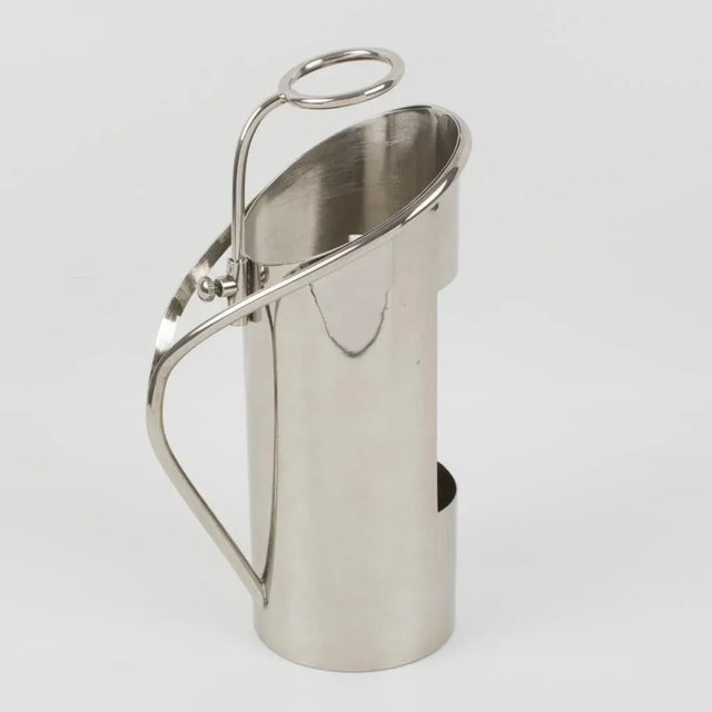 Mid-Century Modern French Chrome Bottle Holder Wine Pourer Server, 1980s For Sale - Image 3 of 6