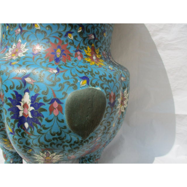 19th Century Large Chinese Enamel Three Rams Vase For Sale - Image 10 of 11