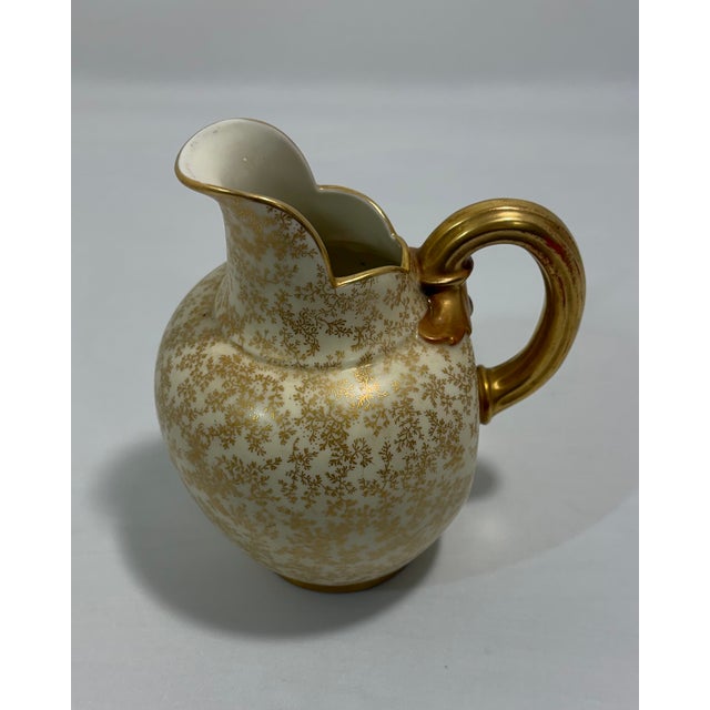 Antique Royal Worcester Victorian Porcelain Gilt Floral Jug, Shape For Sale - Image 10 of 12