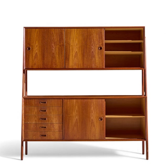 Brown Gunni Omann for Omann Jun Model 3 Mid Century Danish Teak Credenza and Hutch For Sale - Image 8 of 12