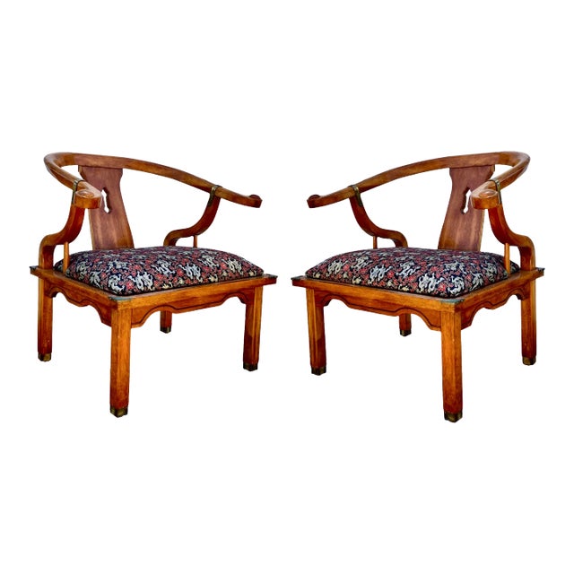 Mid 20th Century Set of Two James Mont Style Chairs For Sale