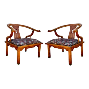 Mid 20th Century Set of Two James Mont Style Chairs