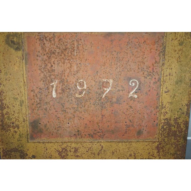 Metal Hungarian Hand Painted Anti Looting Security Door, 1922 For Sale - Image 7 of 11