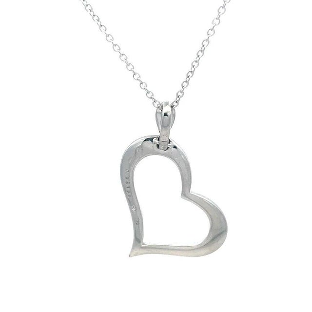 Piaget Piaget Diamond Gold Heart Necklace 18k White Pave Set w/Chain For Sale - Image 4 of 9