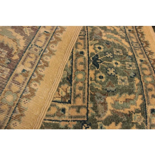 1980s 1980s Semi Vintage Ivory/Lt. Green Turkish Hand-Knotted Rug -4'2 X 6'1 For Sale - Image 5 of 8
