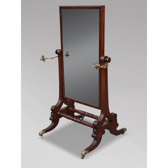 William IV Mahogany Cheval Mirror, 1830s For Sale - Image 11 of 11