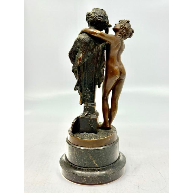 Early 20th Century Neo Classical Grand Tour Bronze of Nymph Giving Pan Water For Sale - Image 11 of 15