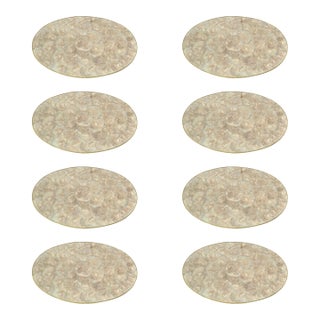 Vintage Hallie St. Mary Capiz Pearl Shell Place Mats- Set of 8 For Sale