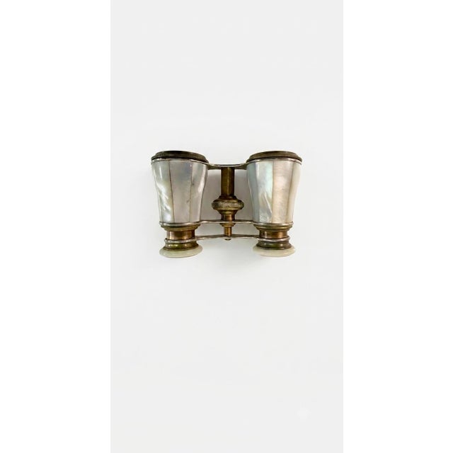 Exquisite Antique French Mother of Pearl & Brass Opera Glasses by C. Chevalier, Paris For Sale - Image 4 of 4