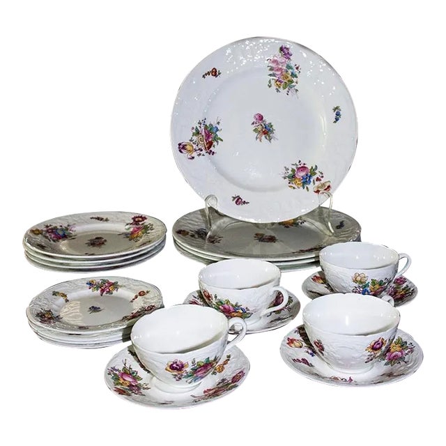 1920s Coalport Sevres Group English Porcelain China - Set of 16 For Sale