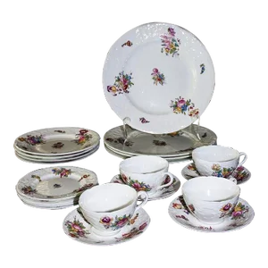 1920s Coalport Sevres Group English Porcelain China - Set of 16