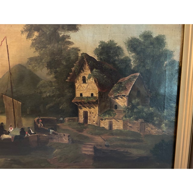 19th-Cen Continental European Romantic Style Landscape Oil Painting ...