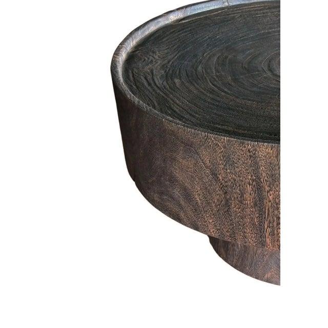 Not Yet Made - Made To Order Sculptural Round Table Mango Wood, Espresso Finish, Modern Organic For Sale - Image 5 of 7