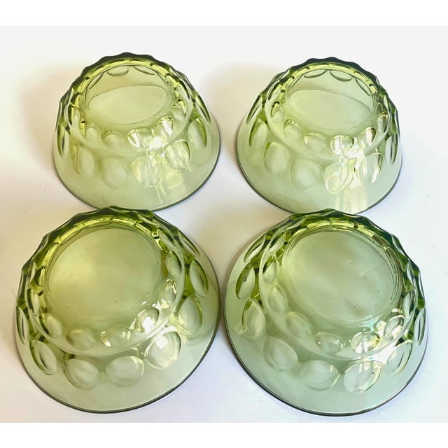 Hazel-Atlas Vintage Hazel-Atlas Reflection Green Thumbprint Set – Pitcher, Tumblers & Bowls - 9 pcs For Sale - Image 4 of 14