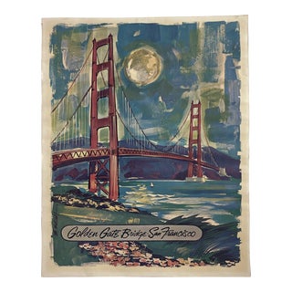 San Francisco Golden Gate Bridge Vintage Travel Poster For Sale