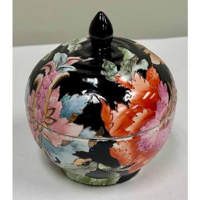 Chinoiserie Vintage Asian Chinoiserie Lidded Jar For Sale - Image 3 of 10