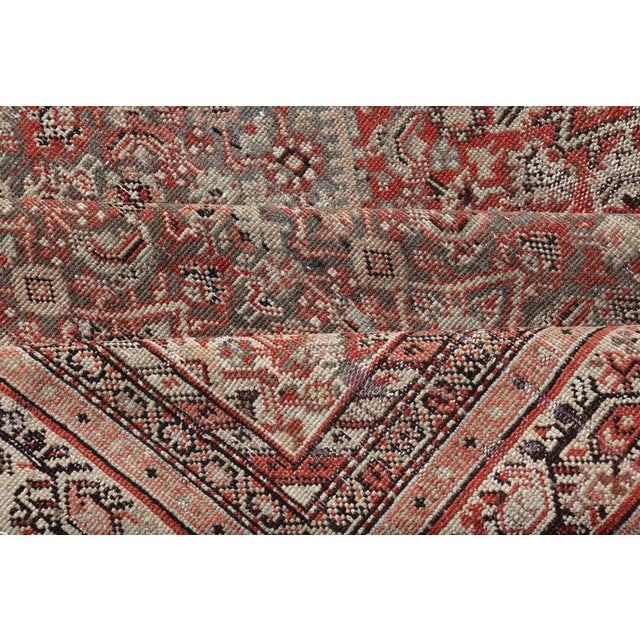 Antique Persian Fine Farahan Rug With Medallion in Brown, Red and Light Blue For Sale - Image 10 of 11