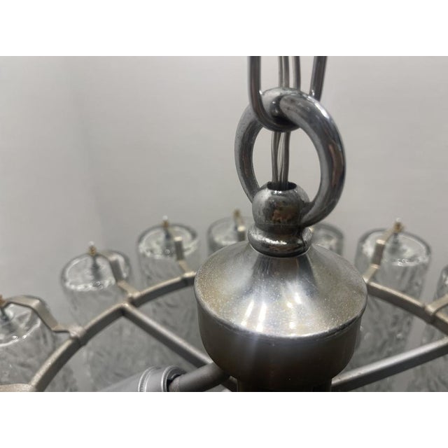 Mid-Century Murano Textured Tube Chandelier from Venini, 1970s For Sale - Image 9 of 12