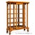 American Antique 1900 American Oak Triple Curved Glass China Cabinet | Carved Lion Head & Claw Foot | Bow- Front China Cabinet For Sale - Image 3 of 12