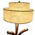 Wood 1950s Restored Hourglass Palm Shaped Rattan & Mahogany Lamp W/ Whipple Stitch Shade For Sale - Image 7 of 10