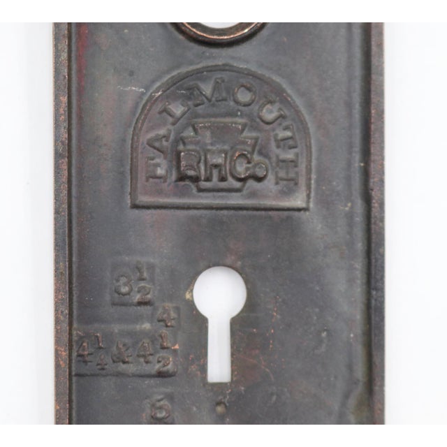 Vintage Bronze Fluted Passage Door Knob & Plate Set For Sale - Image 11 of 11