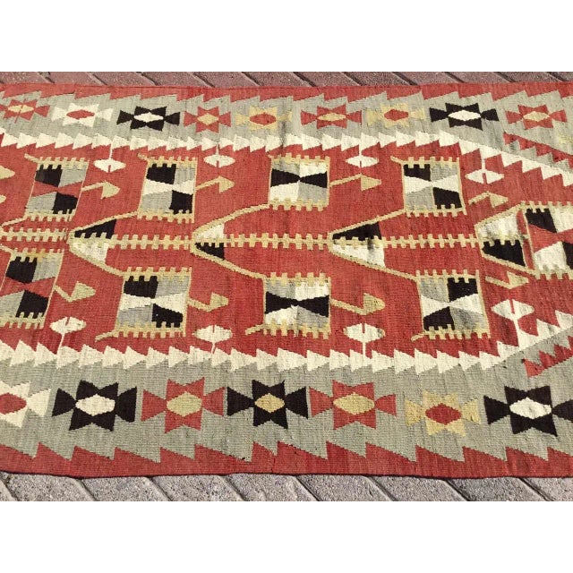 Mid-Century Modern 1960s Vintage Turkish Kilim Rug - 42" X 79" For Sale - Image 3 of 10