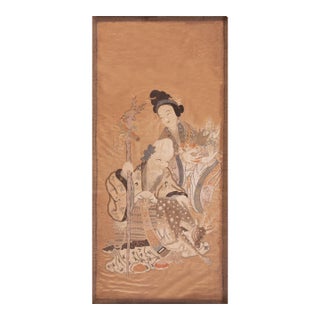 19th Century Chinese Silk Embroidery ( 3' 3" x 6' 10" - 99 x 209 ) For Sale