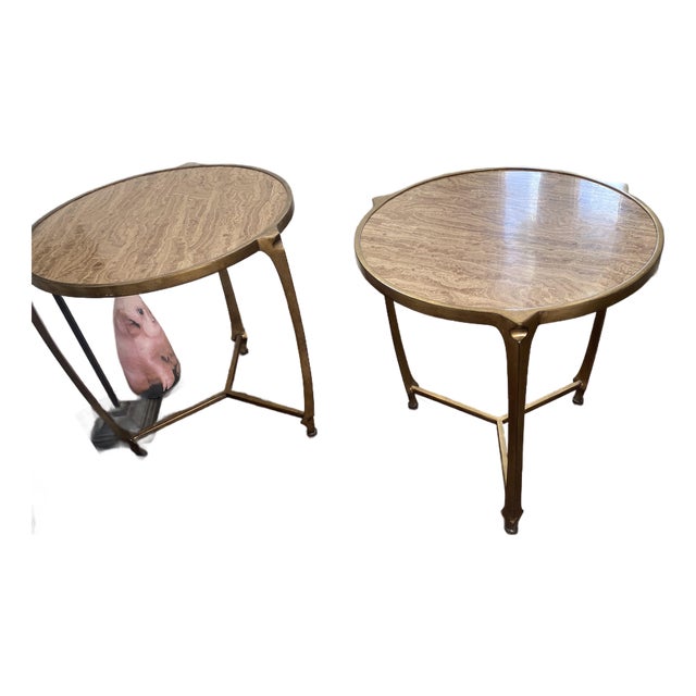 Pair Sherrill Occasional Heath Side Tables For Sale