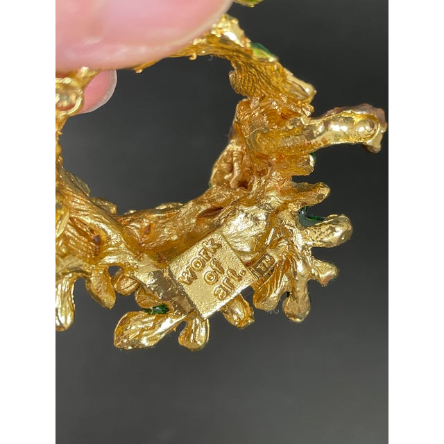 Enameled Oak Leaves & Acorns Wreath Ornament For Sale - Image 12 of 12