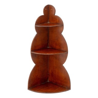 American Arts and Crafts Maple 3-Tier Corner Wall Shelf For Sale