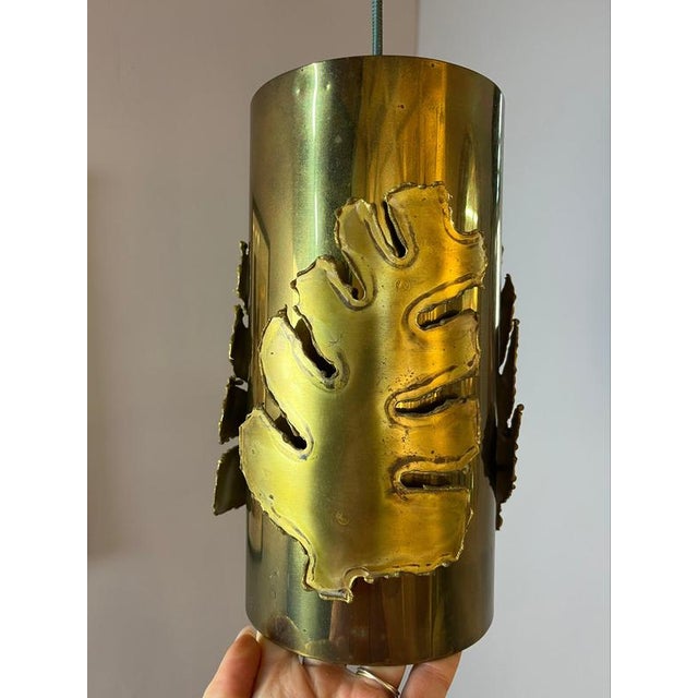 Pendant Light with Brass Leaves by Svend Aage Holm Sørensen For Sale - Image 9 of 11