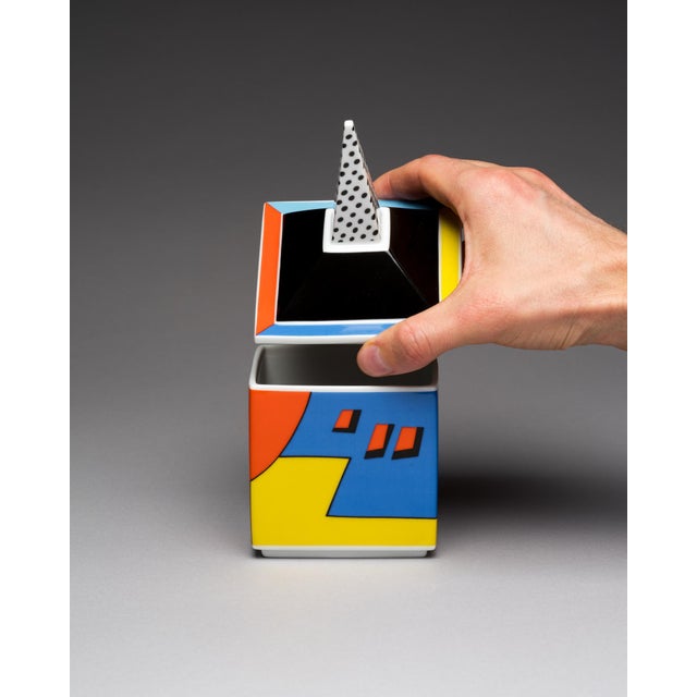 A colourful postmodern porcelain collector’s box designed by German artist Barbara Brenner for Rosenthal Studio-Line. The...
