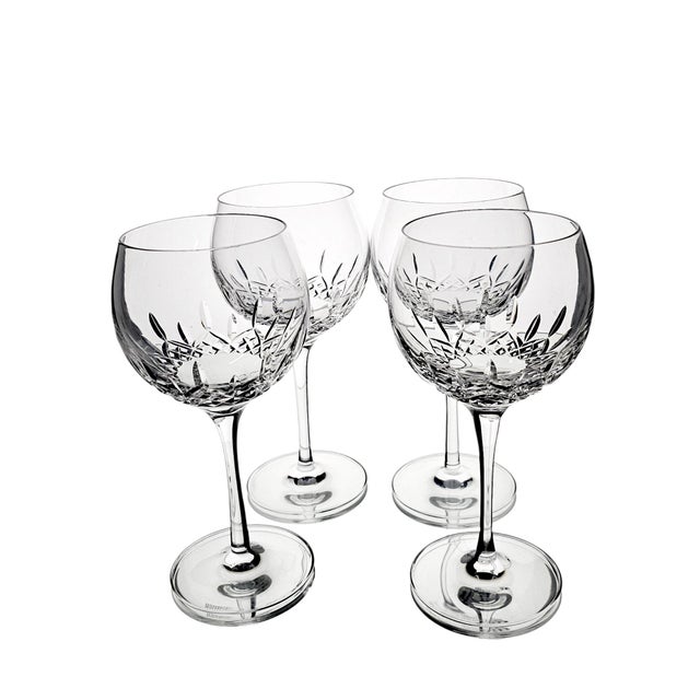 Glass Late 20th Century Waterford Crystal Lismore Essence Balloon Wine Glasses - Set of 4 For Sale - Image 7 of 16
