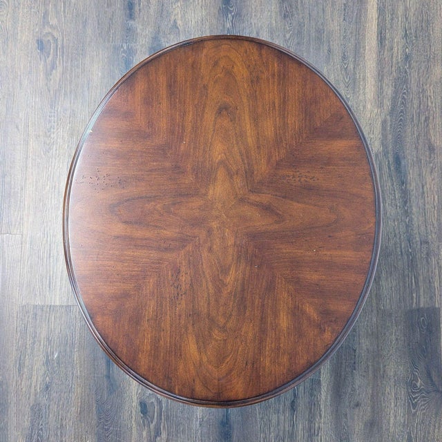 Wood Hekman Attributed Oval Drum Table For Sale - Image 7 of 10
