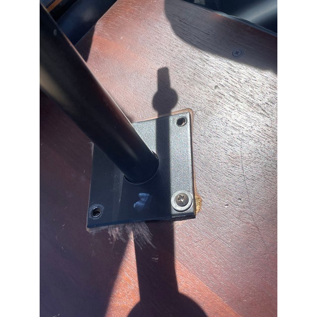 Mid-Century Modern Mid-Century Modern Blue Leather Lounge Chair With Ottoman by Plycraft, c.1960’s For Sale - Image 3 of 10