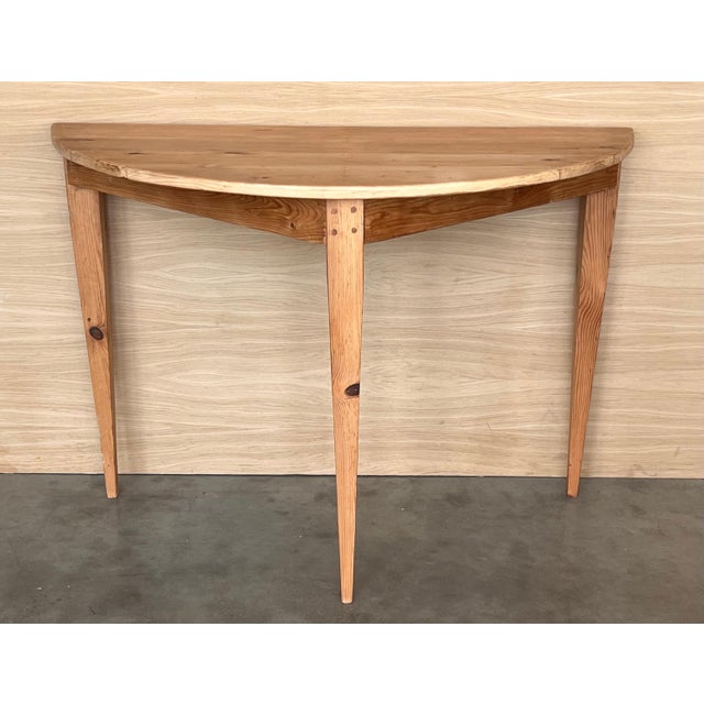 Pair of Spanish Demilune High Console Table You can use as a console or like a round table with both tables together