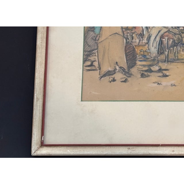 Late 19th Century Original Late 19th Century Art Hl Hildabrant Tangiers Drawing Framed For Sale - Image 5 of 17