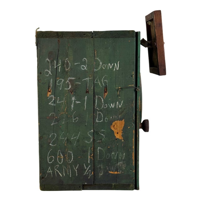 Early 20th Century The Gas Attendant's Primitive Green Assembled Cupboard For Sale