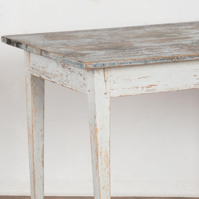 Gray 19th Century Original Gray Painted Swedish Pine Side Table For Sale - Image 8 of 15
