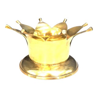 Vintage Brass Crown Planter For Sale