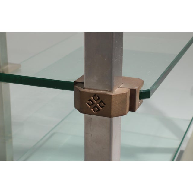 This exceptional Apart side table by Peter Ghyzcy is a striking example of innovative European design from the 1970s....